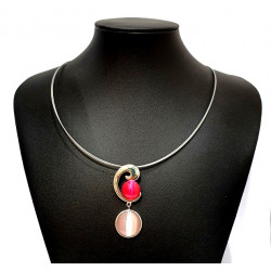 necklace cats eye pink