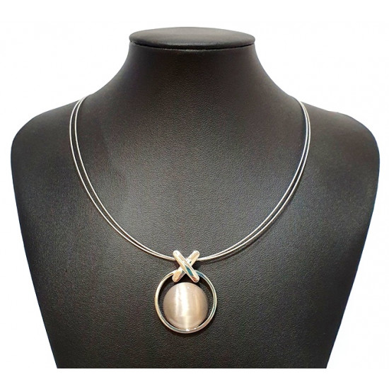 necklace cats eye brown