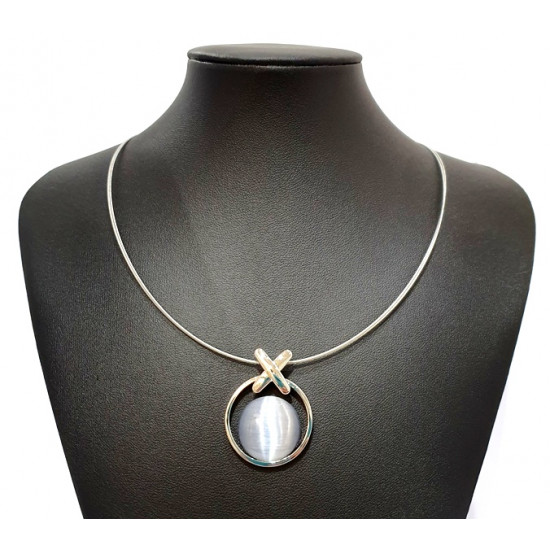 necklace cats eye gray