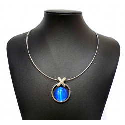 necklace cats eye blue