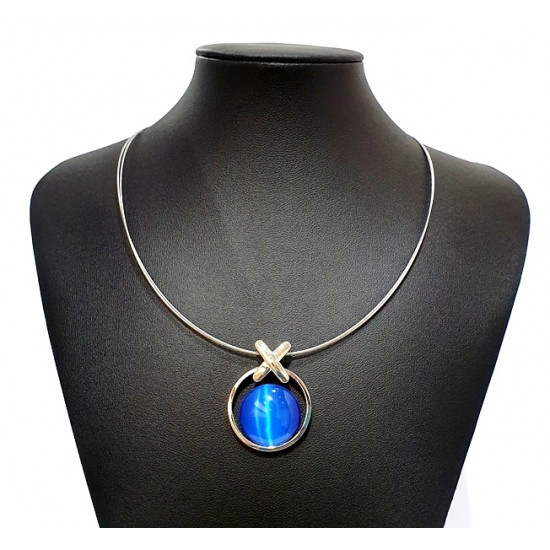 necklace cats eye blue