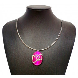 necklace cats eye fuchsia