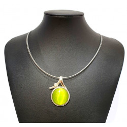necklace cats eye green