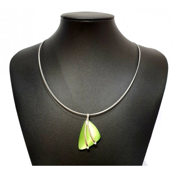 necklace cats eye green