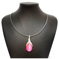 necklace cats eye pink