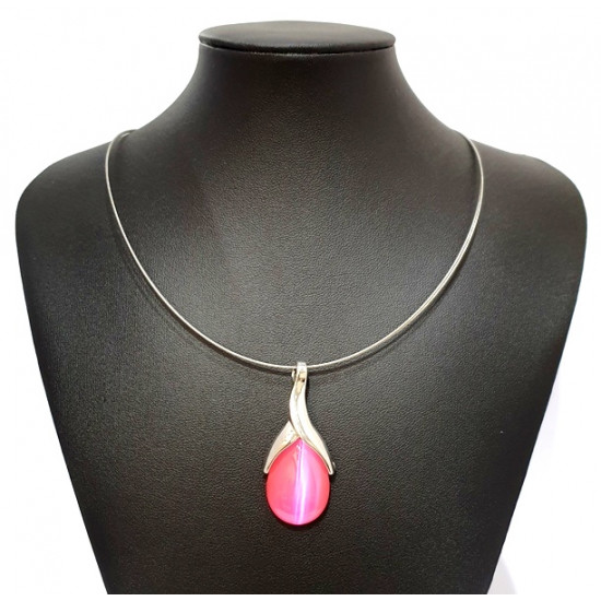 necklace cats eye pink