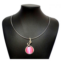 necklace cats eye pink