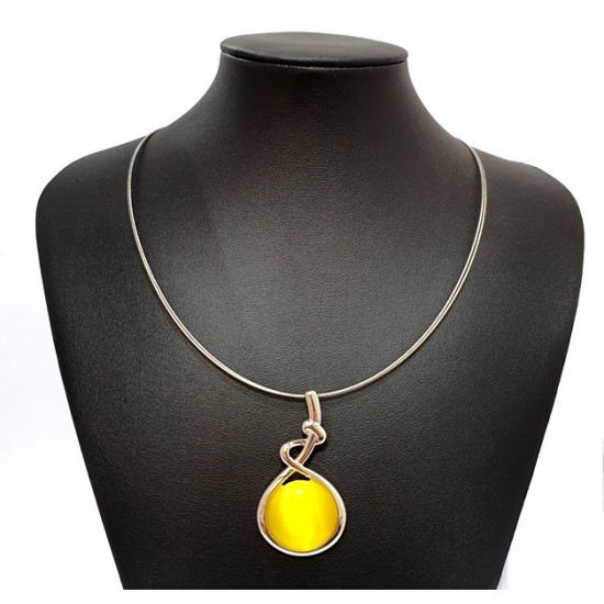 necklace cats eye yellow