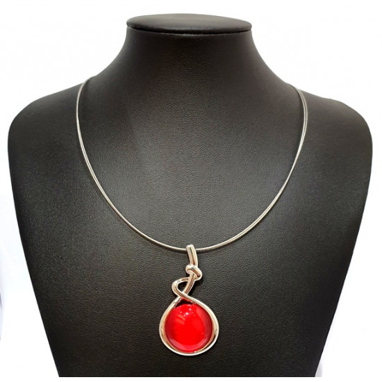 necklace cats eye red