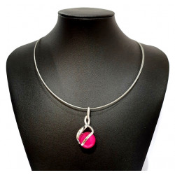 necklace cats eye pink