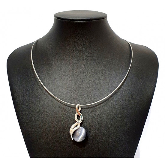 necklace cats eye gray