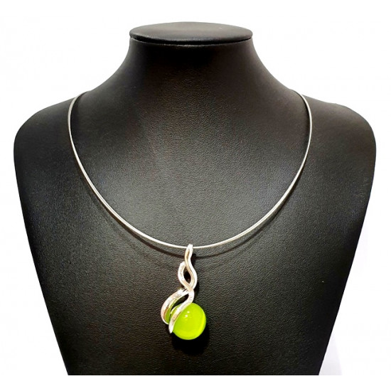 necklace cats eye green