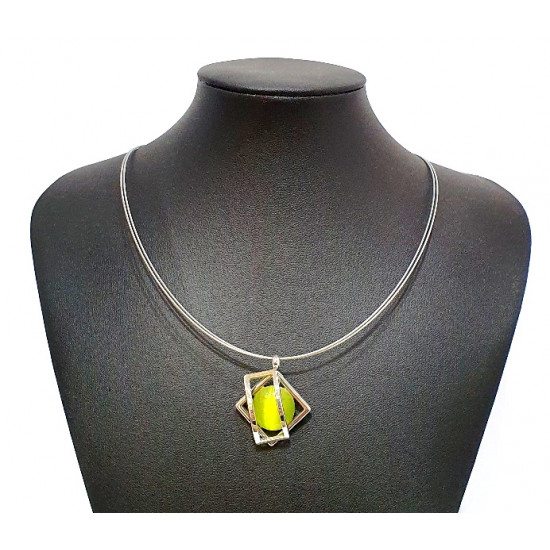 necklace cats eye green