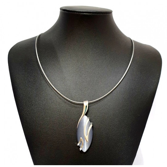 necklace cats eye gray