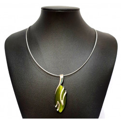 necklace cats eye green