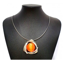 necklace cats eye orange