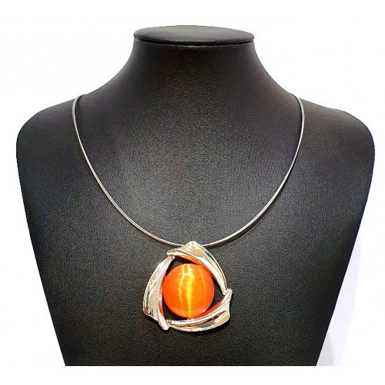 necklace cats eye orange