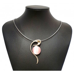 necklace cats eye pink