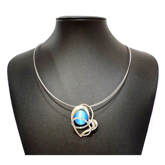 necklace cats eye blue