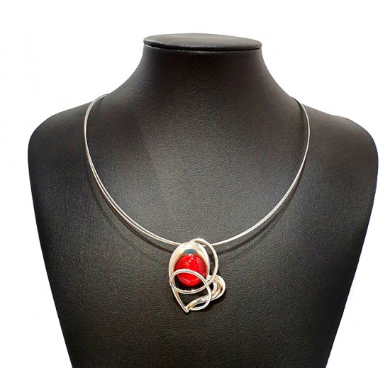 necklace cats eye red