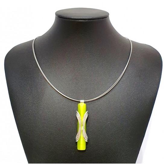 collier oeil de chat vert