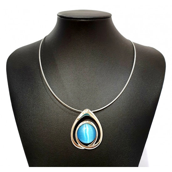 necklace cats eye blue