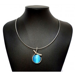 necklace cats eye blue