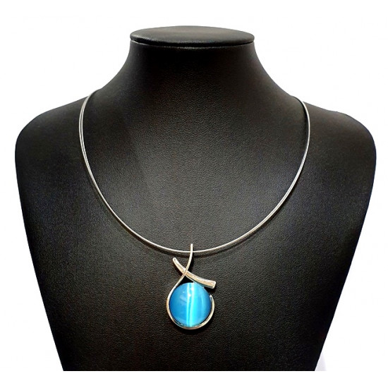 necklace cats eye blue