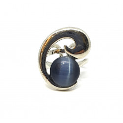 bague oeil de chat gris