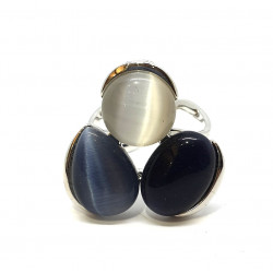 bague oeil de chat gris