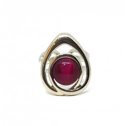 bague oeil de chat fushia
