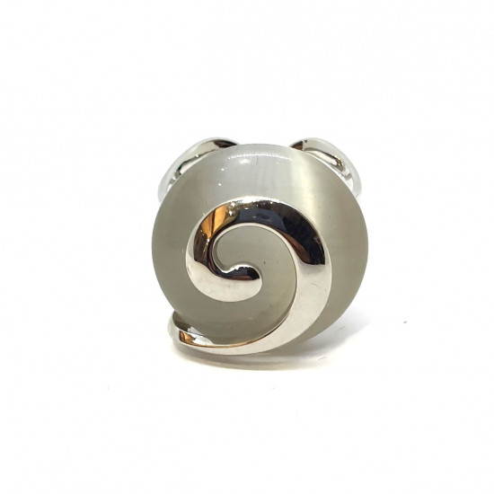 bague oeil de chat blanc