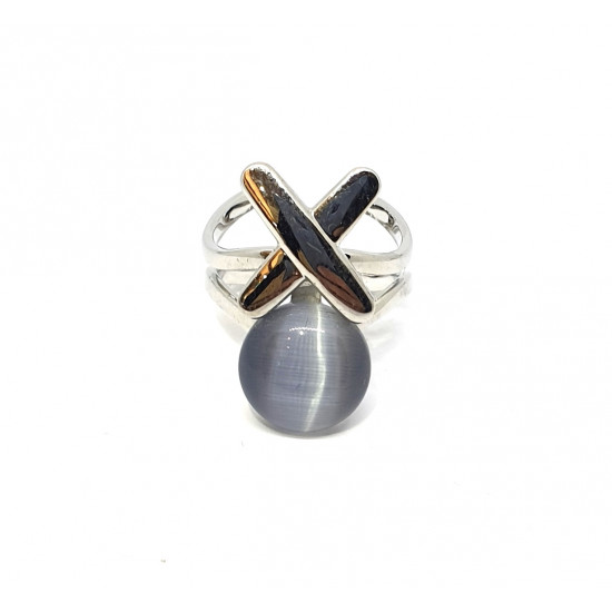 bague oeil de chat gris