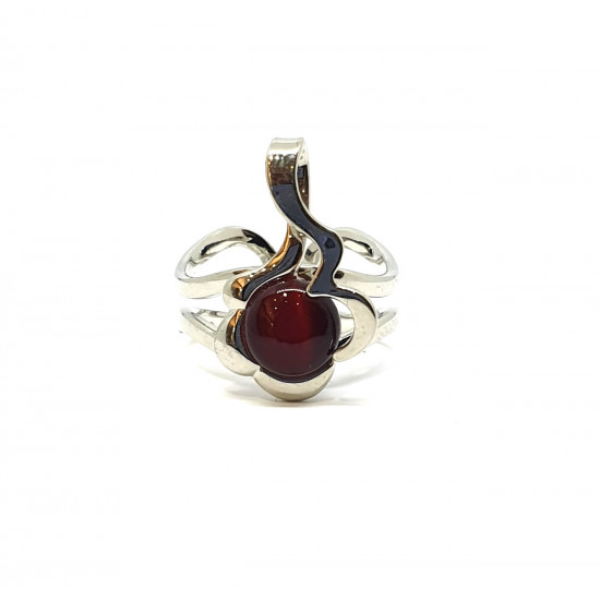 bague oeil de chat rouge