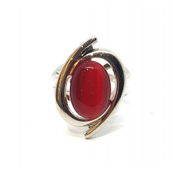 bague oeil de chat rouge
