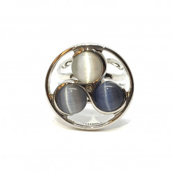 bague oeil de chat gris