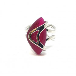 bague oeil de chat fushia