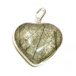 quartz and green tourmaline pendant