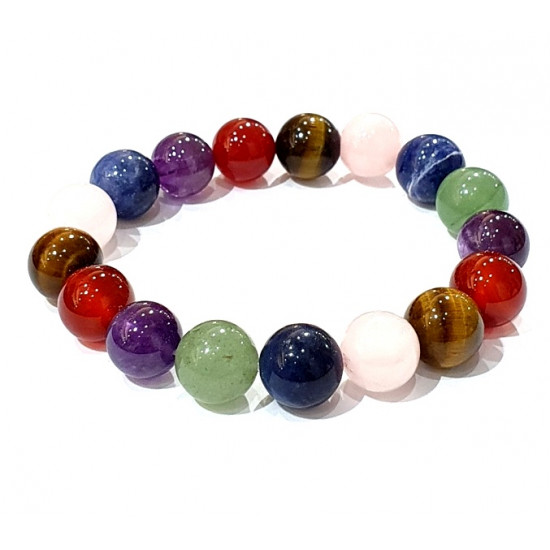 Mixed 7 Chakras Bracelet 12mm