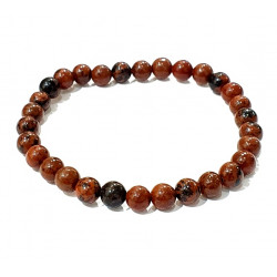 bracelet obsidienne acajou 6mm
