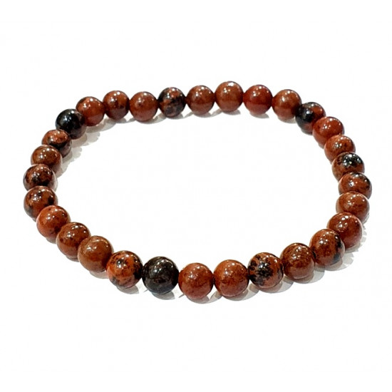 bracelet obsidienne acajou 6mm