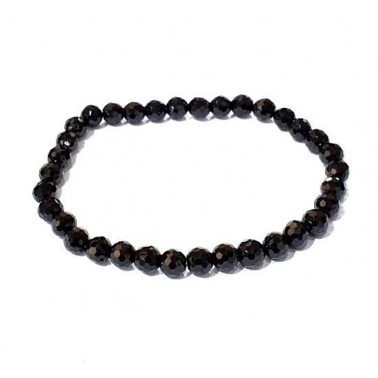 Black Spinelle Bracelet 6mm faceted