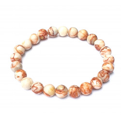 bracelet marbre rouge 8mm