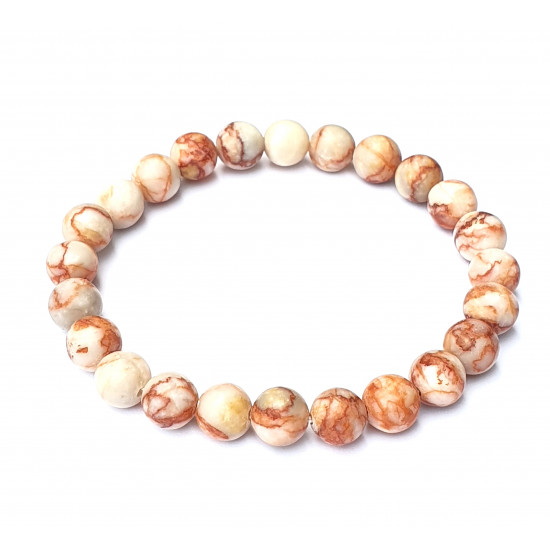 bracelet marbre rouge 8mm