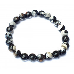 Black and White Agate Bracelet 8mm