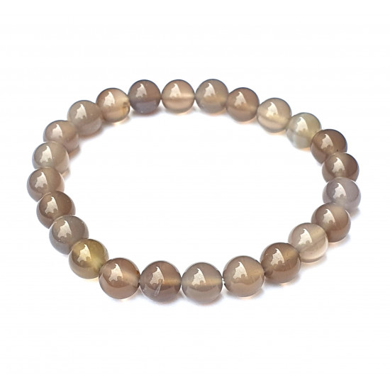 bracelet agate grise 8mm