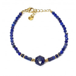faceted lapis lazuli bracelet 4mm