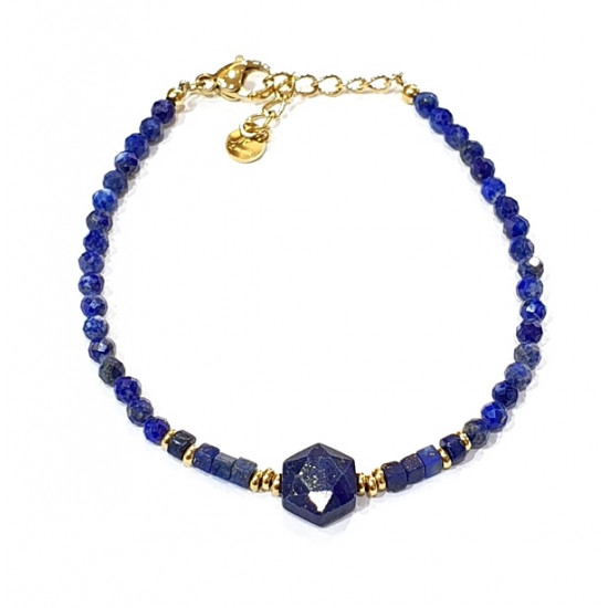 faceted lapis lazuli bracelet 4mm