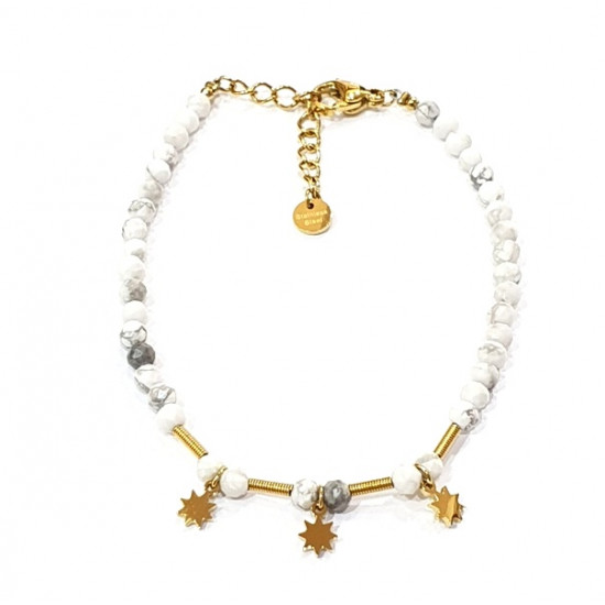 faceted magnesite bracelet 4mm