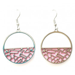 interchangeable leather earrings pink / purple